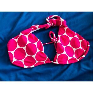 Swimming women’s top halter adjustable polka dots pink size L